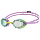 Arena Schwimmbrille arena Python Mirror green-violet-green, (1-St), Anti-Fog Beschichtung und UV-Schutz lila