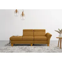 Recamiere HOME AFFAIRE "Lindgren", gelb (mustard), B:206cm H:84cm T:93cm, 100% Polyester, Sofas, wahlweise motorische TV-Funktion, Bettkasten und Kopfteilverstellung