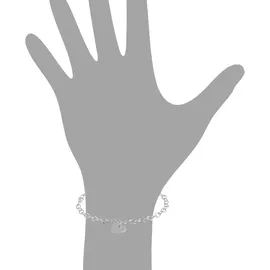 VIVANCE Armband 925 Silber rhodiniert mit Herz Motiv weiß 19 cm
