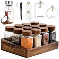 Saeiv Gewürzregal 24 Gewürzgläser 120 ml 3-lagig Schwarz