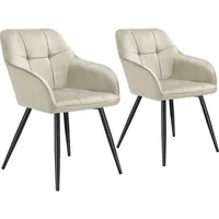 Tectake tectake® Esszimmerstuhl, gepolstert, in Samtoptik, gesteppt, schlanke Stahlbeine,