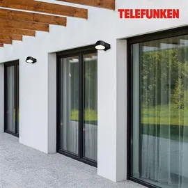 Telefunken Außenleuchte Aluminium, Glas 5,5 cm x 9,5 cm x 13 cm 1 Stück schwarz
