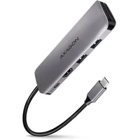 AXAGON HMC-5 USB-C-Hub, 2x USB-A, HDMI, 2x USB-C 3.2 Gen 1, 1x SD, 1x microSD, silber (HMC-5)