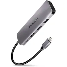 AXAGON HMC-5 USB-C-Hub, 2x USB-A, HDMI, 2x USB-C 3.2 Gen 1, 1x SD, 1x microSD, silber (HMC-5)