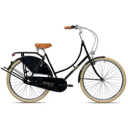 KCP Van Holland City Damen Fahrrad 28 Zoll Citybike Hollandrad mit 3 Gängen Cityrad Stadtrad 165 - 175 cm schwarz 53 cm