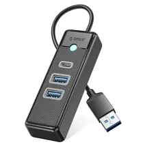 ORICO PWC2U-U3-015-BK-EP Hub Adapter USB auf 2x USB 3.0 + USB-C, 5 Gbps, 0,15m Schwarz