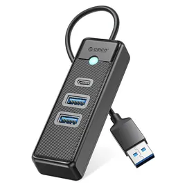 ORICO PWC2U-U3-015-BK-EP Hub Adapter USB auf 2x USB 3.0 + USB-C, 5 Gbps, 0,15m Schwarz