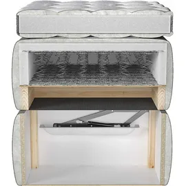 yourhouse24 Boxspringbett Chester Plus (Bonell-Matratze und Topperr), mit zwei Bettkästen (Farbe: Monolith 92, Größe: 120x200 cm) - Grau