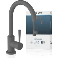 Schütte 79164 Küchenarmatur Cornwall, 360 Grad schwenkbarer Wasserhahn Küche, Mischbatterie für die Spüle mit Einhebelmischer, Spültischarmatur Küchenspüle, Anthrazit matt