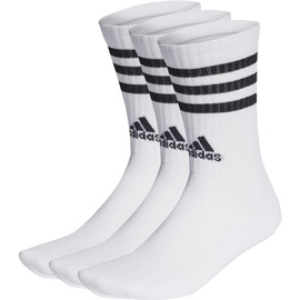 adidas Unisex 3 Stripes Crew Socken, White/Black, M / 40-42