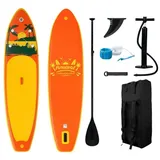 Blossom Inflatable SUP-Board Aufblasbares SUP Board 335 cm mit Zubehör Set, Stand Up Paddle Board orange