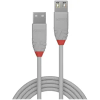 Lindy USB-Kabel USB 2.0 USB-A Stecker, USB-A Buchse 2.00 m Grau 36713