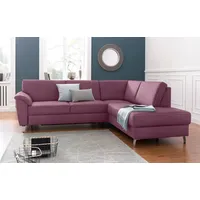Ecksofa SIT & MORE "Texel L-Form", lila (aubergine), B:250cm H:87cm T:201cm, Kunstleder SOFTLUX, Luxus-Microfaser (100% Polyester), Sofas, mit Federkern, wahlweise mit Bettfunktion und Bettkasten