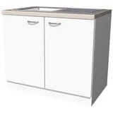 Flex-Well Unterschrank Spülenunterschrank 100 x 0 x 0 cm Weiß