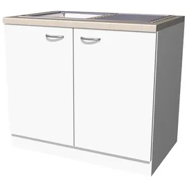 Flex-Well Unterschrank Spülenunterschrank 100 x 0 x 0 cm Weiß