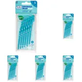 TePe Angle Interdentalbürste Blau (ISO Größe 3: 0,6 mm) / Kontrollierte Reinigung der Zahnzwischenräume auch an schwer zugänglichen Stellen / 1 x 6 Angle Interdentalbürsten (Packung mit 5)