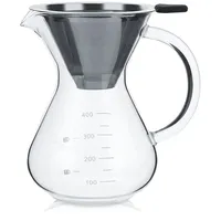 Raguso Kaffeekanne 400ml Glas transparenter Filter Kaffeemaschine Teekanne Hand