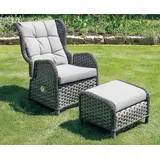 LINDER EXCLUSIV COMFORT Gartensessel 89 x 73 x 102 cm grau