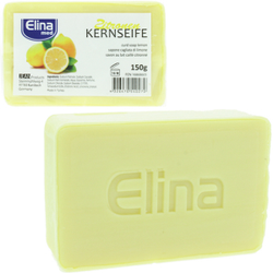 ELINA Kernseife med Zitrone 150g, Seifenstück mit angenehmem Duft, 1 Stück
