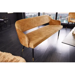 Riess-Ambiente Sitzbank PARIS Samt senfgelb 160 x 40 x 48 cm