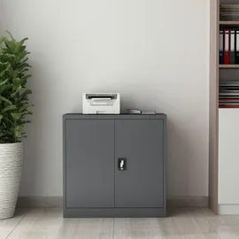 [en.casa] Molise Aktenschrank 90 x 40 x 90 cm Dunkelgrau