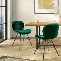 2er Set Esszimmerstühle Grün Wohnzimmerstühle Samtstühle Küchenstuhl