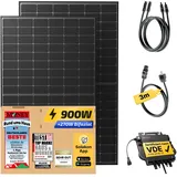Solakon® 900W Balkonkraftwerk - Balkonkraftwerk 800W komplett Steckdose - neuester 800 Watt Wechselrichter - Solaranlage Komplettset - 450W bifaziale Solarmodule inkl. Zubehör - 3m Kabel