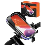 HENMI Handyhalterung Fahrrad Wasserdicht IPX5 Handytasche Fahrrad für Smartphone bis zu 7 Zoll mit TPU Touchscreen und Regenschutz Fahrradtasche Handy für MTB, Rennrad, Ebikes