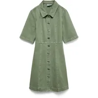 Vero Moda Jeanskleid  Kurzarmkleid unifarben Grün 34