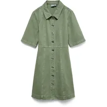 Vero Moda Jeanskleid  Kurzarmkleid unifarben Grün 34