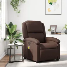 vidaXL Massagesessel Braun Kunstleder