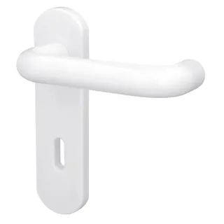 Alpertec - BB-Kurzschildgarnitur Nylon weiß abgerundet Beschläge