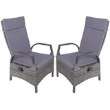 Garden Pleasure 2er Set Hochlehner Almada Kunststoffgeflecht Relaxsessel Garten Sessel Stuhl Möbel