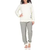 normann Frottee Pyjama Gestreift Weiß 52/54