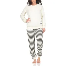 normann Frottee Pyjama Gestreift Weiß 52/54