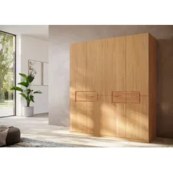 Kleiderschrank HOME AFFAIRE "Léopoldine aus Kernbuche, erhältlich in verschiedenen Breiten", kb, braun, B:202cm H:223cm T:62cm, Massivholz, Schränke, Massivholz-Kleiderschrank, im 50 cm Raster planbar