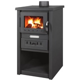 ProTermo Kaminofen Nova S Anthrazit/Schwarz - 7,5 kW Heizleistung - 43x46x74 cm Holzofen mit Schamottsteinen mit Sichtfenster - Bauart 2