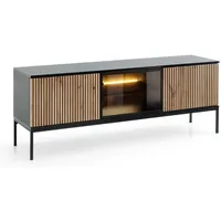 Feldmann-Wohnen Lowboard Schwarz, Holz, 1 Fächer, Rechteckig, 154x56x39 cm,