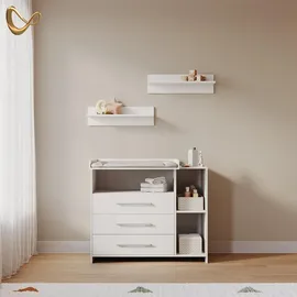 livinity® Wickelkommode Torino, Weiß, mit Schubladen