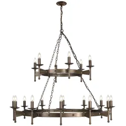 Cromwell Kronleuchter mit 18 Lichtern - Alte Bronze