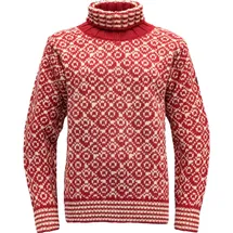Devold of Norway Svalbard Wool High Neck - Hindberry / Offwhite M