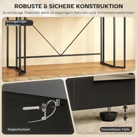 Homcom Computertisch mit 2 Schubladen Bürotisch im Modern-Design, Metallgestell für Arbeitszimmer Schlafzimmer Home Office, 120 x 60 x 77 cm Schwarz