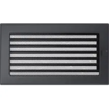 Kratki Lüftungsgitter Kamingitter 17cm x 30cm Graphit mit Jalousien
