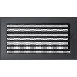 Kratki Lüftungsgitter Kamingitter 17cm x 30cm Graphit mit Jalousien