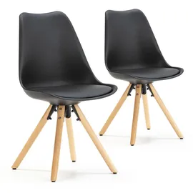 VS Venta-stock Stuhl Holz schwarz 2er Set