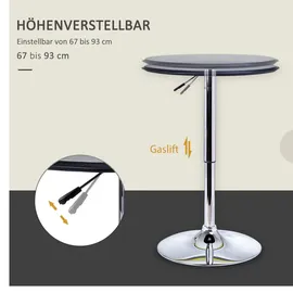 Homcom Bartisch Stehtisch Tresentisch für Wohnzimmer, Esszimmer, Schwarz,
