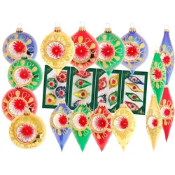 Krebs Glas Lauscha Traditionelle Farben Rot/Gold/Grün/Blau glanz 10cm Reflex-Formenset aus Glas mundgeblasen, handbemalt, 4-fach sortiert