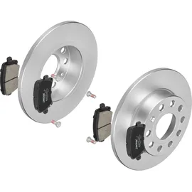 F.Becker_Line BREMSSCHEIBEN Ø256MM + BREMSBELÄGE HINTEN FÜR VW JETTA III GOLF V - Bremsen Set Bremsenset Bremsanlage