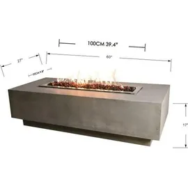 ELEMENTI Gas Feuerstelle Granvill Ø 152 cm Grau