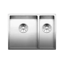 Blanco Claron 340/180-IF links Edelstahl Seidenglanz + Handbetätigung + InFino